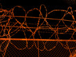 fence with barbed wire illustration in grunge vintage style