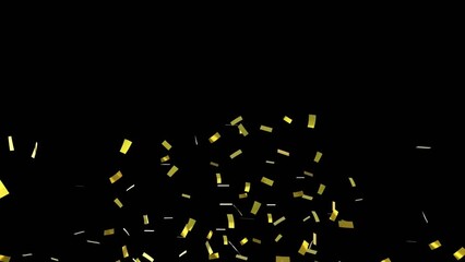 Poster - Animation of gold confetti falling over black background