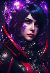 Wall Mural - an astronaut exploring an alien planet. a high-tech astronaut from the future. generative ai art.