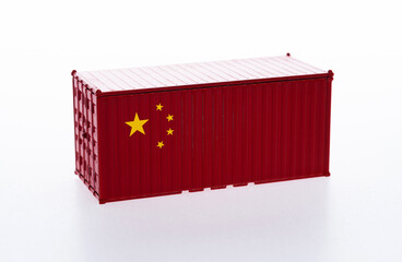 Wall Mural - Cargo container with Chinese flag