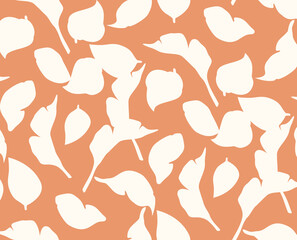 Wall Mural - Seamless geometric leaves pattern. Modern soft print.