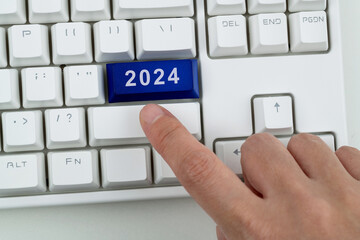 Canvas Print - Modern keyboard with number 2024 button