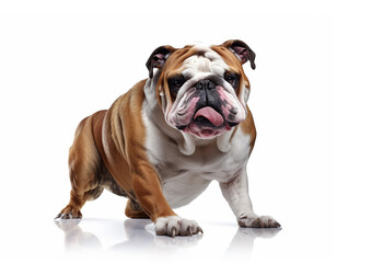 Wall Mural - Generative AI image of a bulldog puppy on an isolated white background