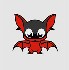 Wall Mural - Cartoon Bat icon design.Cute bat animal vector illustration