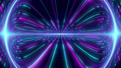 Wall Mural - This is a stock motion graphic that shows an abstract neon space.