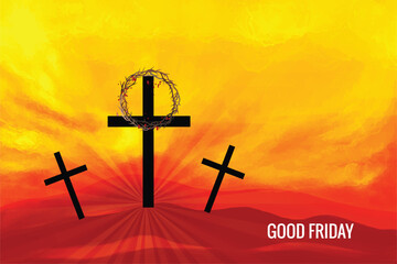 Good friday with jesus christ crucifixion scene background