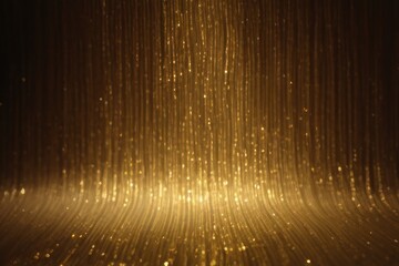 Wall Mural - 3d illustration of gold speed light on dark background, golden sparkles shiny backdrop