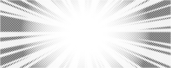 Poster - Sun rays halftone background. White and grey radial abstract comic pattern. Vector explosion abstract lines backdrop