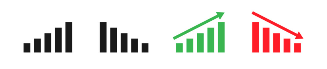 Poster - Graphic chart graph icons design. Economy business financial concept. Market stock rate price up and down trend.	
