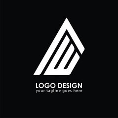 AW WA Logo Design, Creative Minimal Letter WA AW Monogram