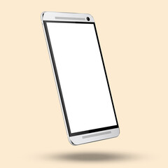 Poster - Phone, screen and mockup for digital advertising or marketing against a studio background. Mobile smartphone display with copy space for advertisement, network app or logo branding and communication