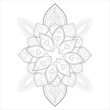 © buyungade - Decorative Doodle flowers in black and white for coloring book, cover or background. Hand drawn sketch for adult anti stress coloring page.-vector