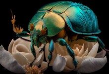 The Rose Chafer Is Known As Cetonia Aurata. Generative AI