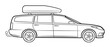 © Mateusz - Car with cargo roof box on the top vector stock illustration.