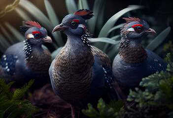 Poster - Beautiful photo Hens concept, contemporary natural social background. Generative AI technology.
