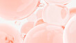 3d レンダリング 細胞 美容医療 コラーゲンやペプチドの球体のデザイン, 透明感のあるピンクの玉 くっつき合うボール,  アブストラクト