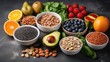 Healthy food clean eating selection. Generative AI