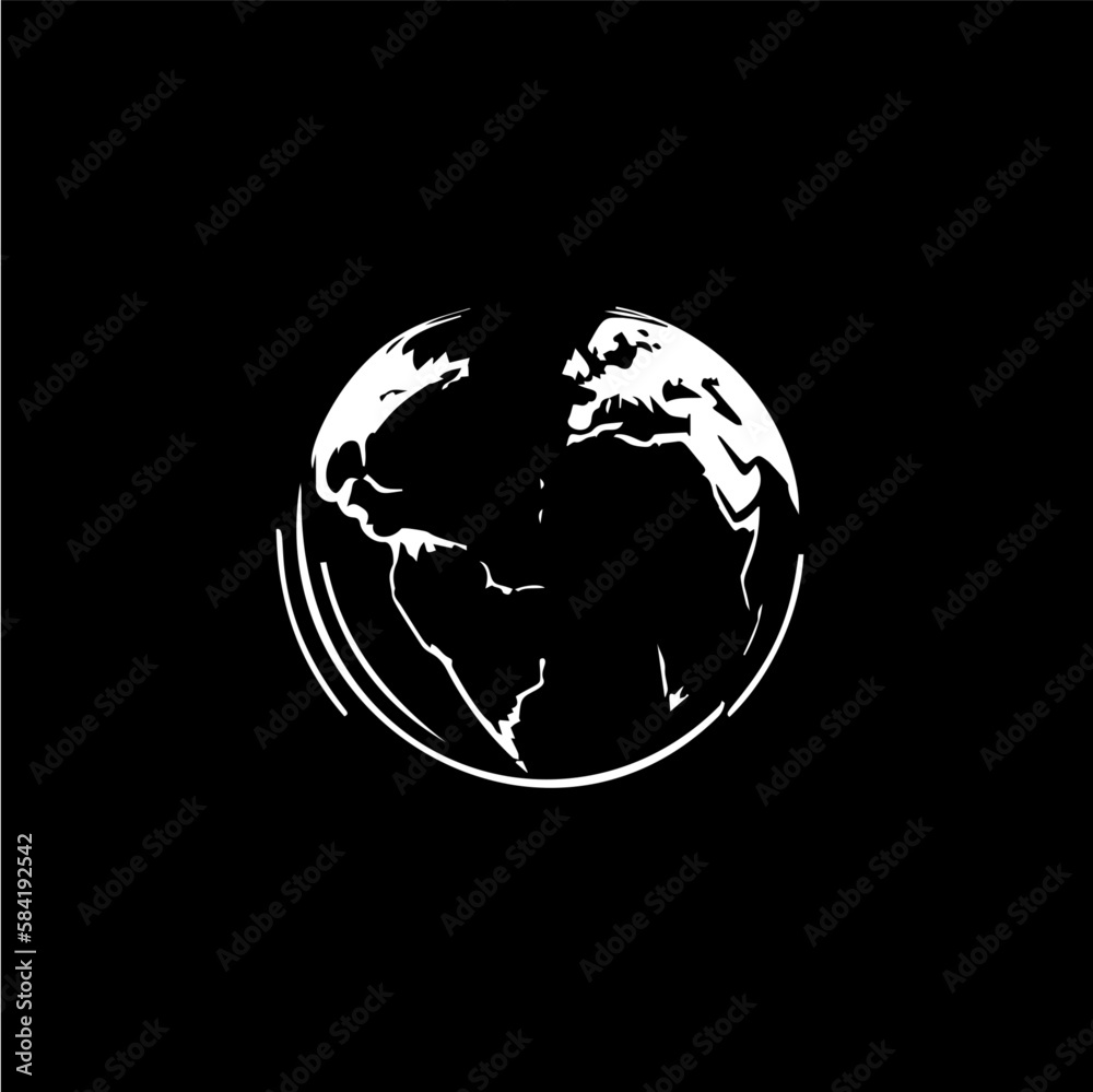 Earth logo template, globe world round emblem, save planet icon. Global ...