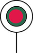 © stu-khaii - Bangladesh flag circle pin icon.