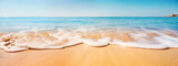 Fototapeta  - Closeup sea sand beach. Panoramic beach landscape. Vacation travel holiday. Generative AI