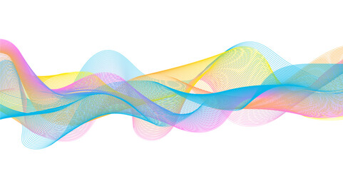 abstract colorful blend wave lines on transparent background. modern colorful flowing wave lines and