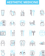 © Nina - Aesthetic medicine vector line icons set. Aesthetic, Medicine, Cosmetics, Beauty, Treatment, Skin, Facial illustration outline concept symbols and signs