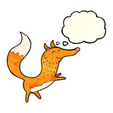 Fototapeta Dinusie - cartoon happy fox with thought bubble