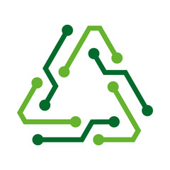 Poster - E-waste, electronics recycling vector icon badge