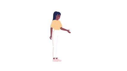 Aufkleber - animated female fitness instructor. personal gym trainer. workout coach. flat character animation on