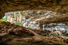 Limestone Cave Of Stalactite And Stalagmite Formations, Gruta Da Lapa Doce Cave, Chapada Diamantina In Bahia, Brazil.