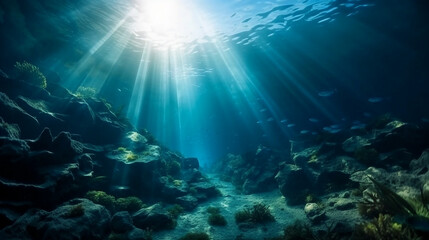 underwater view of a reef with fishes