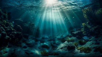 underwater view of a reef with fishes