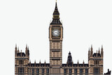 Fototapeta Londyn - big ben vector, london uk
