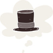 © lineartestpilot - cartoon top hat and thought bubble in retro style