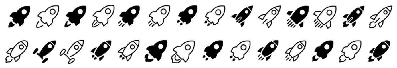 Poster - rocket icons set. startup symbol icon. rocket launcher icon. vector illustration.