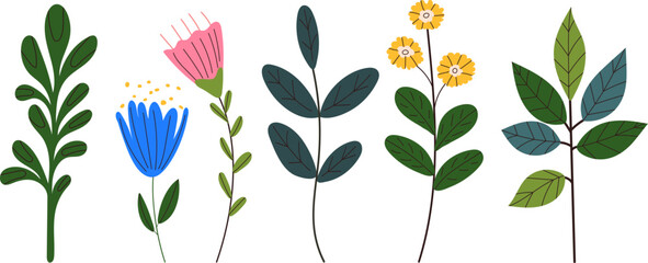 Wall Mural - plants in doodle style isolated vector