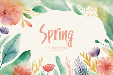 Vector watercolor spring banner