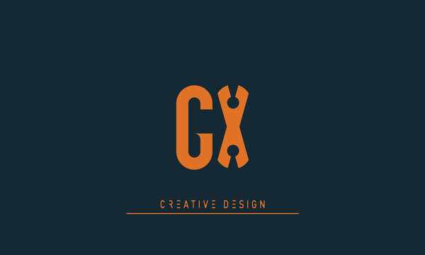 Alphabet letters Initials Monogram logo GX , XG