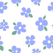 Seamless of little flower field on white background vector. Cute floral pattern.