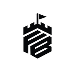 Sticker - fortress Building logo, letter F and B logo design