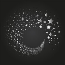 Realistic Silver Stars Background