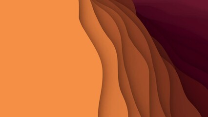 3D Animation - Orange papercut gradient design with looping motion and copy space