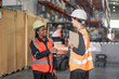© SpaceOak - A warehouse supervisor meets with a new worker to see if they can help the company reach its goals. Explain briefly the rules and regulations, the situation, agreements, or work that needs to be done.