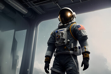Wall Mural - astronaut in deep space concept. Generative ai
