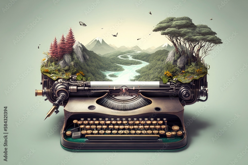 Ilustración de Stock Writer creativity imagination concept illustration ...