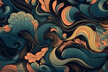 Abstract Seamless Wallpaper Pattern Background. Vector Illustration. , Generative AI