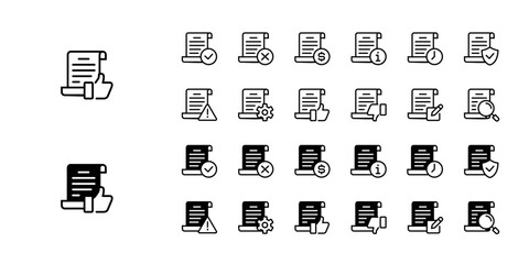Aufkleber - collection of file contract status icon for complete document business approval process symbol illustration vector design for term and policy, investment, or any agreement