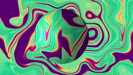 Wall Mural - Colorful abstract psychedelic neon liquid backdrop. Water ink or acrylic paint marbled iridescent vivid texture. Colorful panoramic liquid wave background. Abstract fluid swirl pattern
