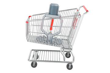 Poster - fire sprinkler inside shopping cart, 3d rendering