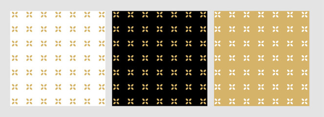 Poster - Background pattern seamless geometric circles line floral design abstract gold luxury color vector. Christmas background.	